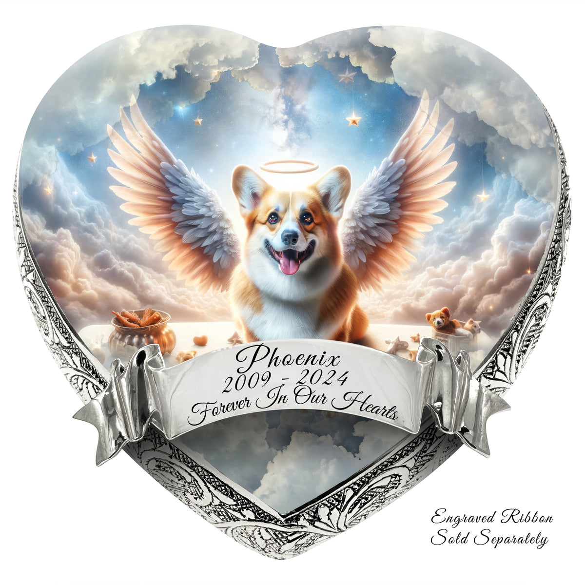 Eternal Elegance Dog Urns Corgi - Heavenly Halo Dog Urn