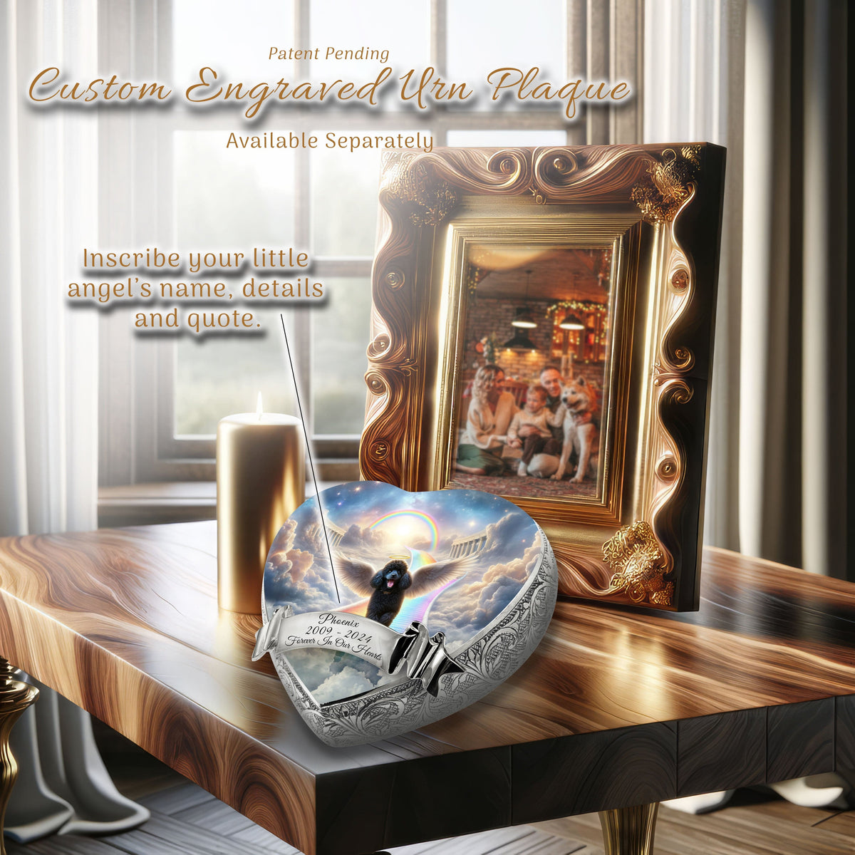 Eternal Elegance Dog Urns Dark Mini Poodle - Rainbow Bridge Dog Urn
