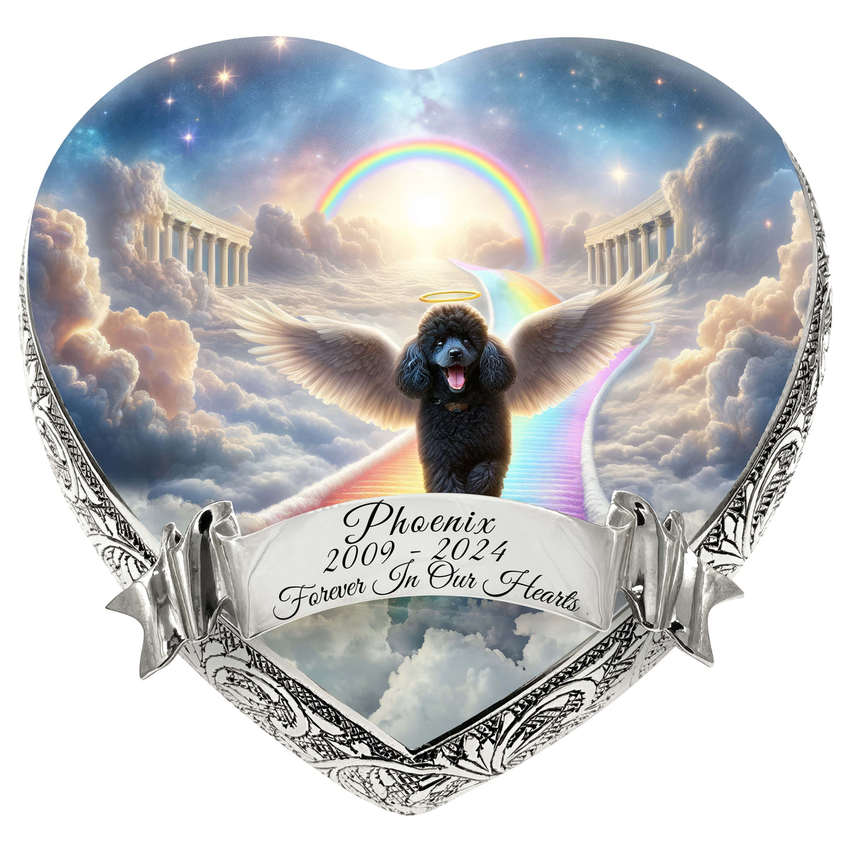 Eternal Elegance Dog Urns Dark Mini Poodle - Rainbow Bridge Dog Urn
