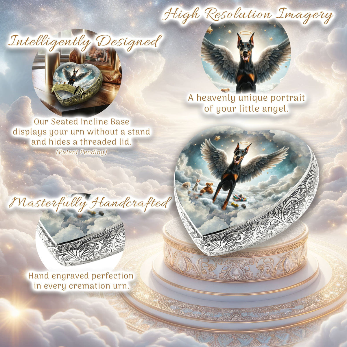 Eternal Elegance Dog Urns Doberman Pinscher - Celestial Vision Dog Urn
