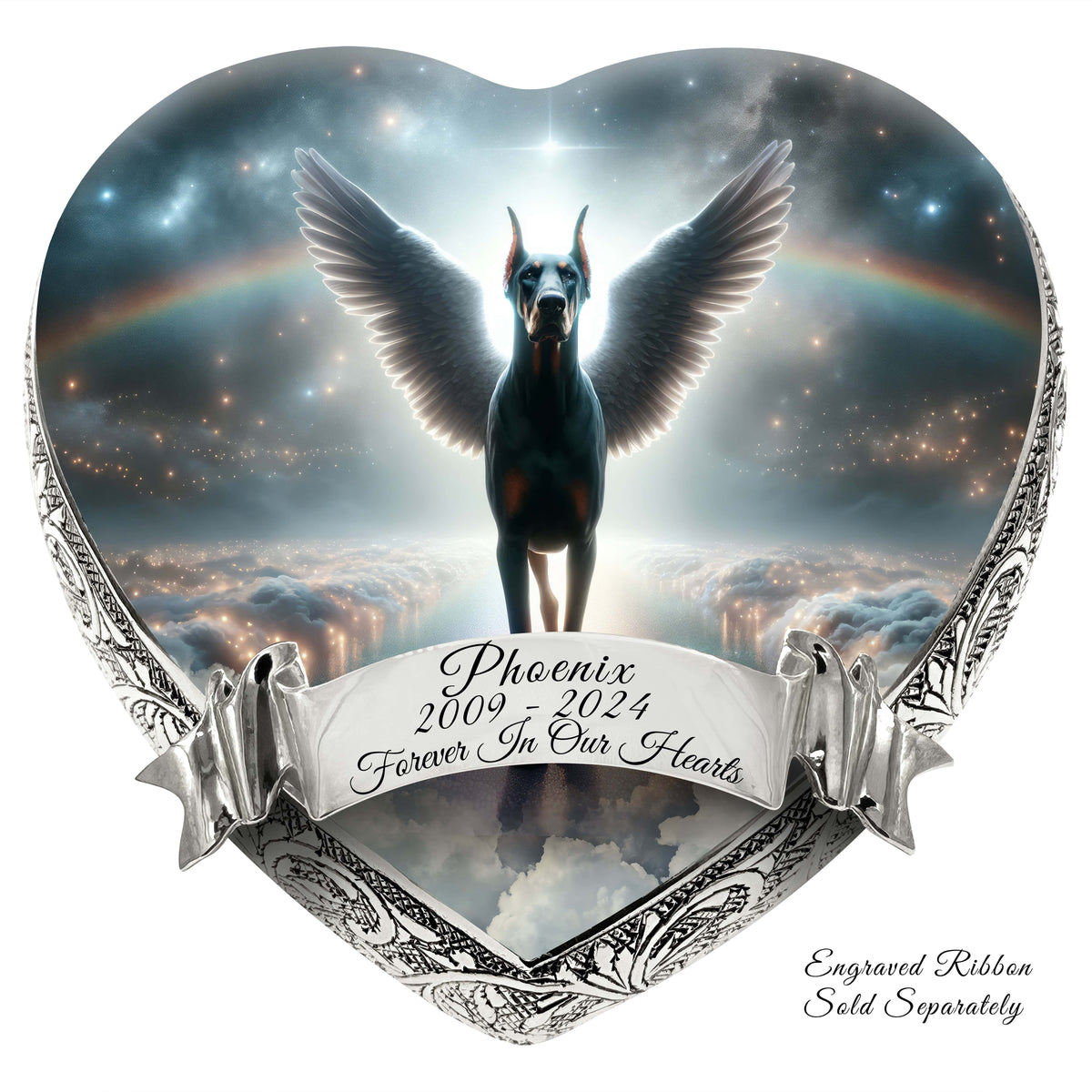 Eternal Elegance Dog Urns Doberman Pinscher - Rainbow Bridge Dog Urn