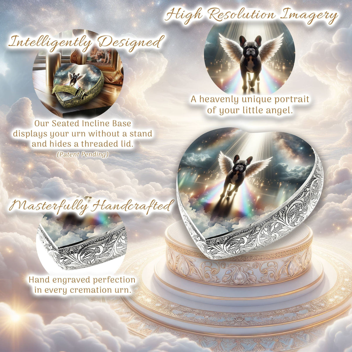 Eternal Elegance Dog Urns French Bulldog - Rainbow Bridge Dog Urn
