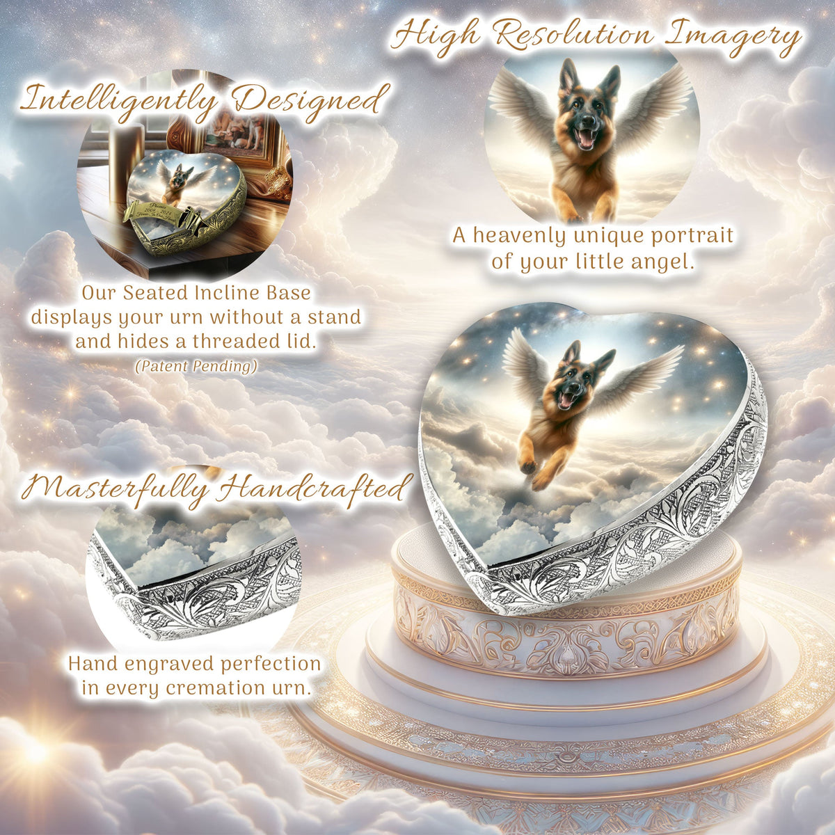 Eternal Elegance Dog Urns German Shepherd - Celestial Harmony Dog Urn