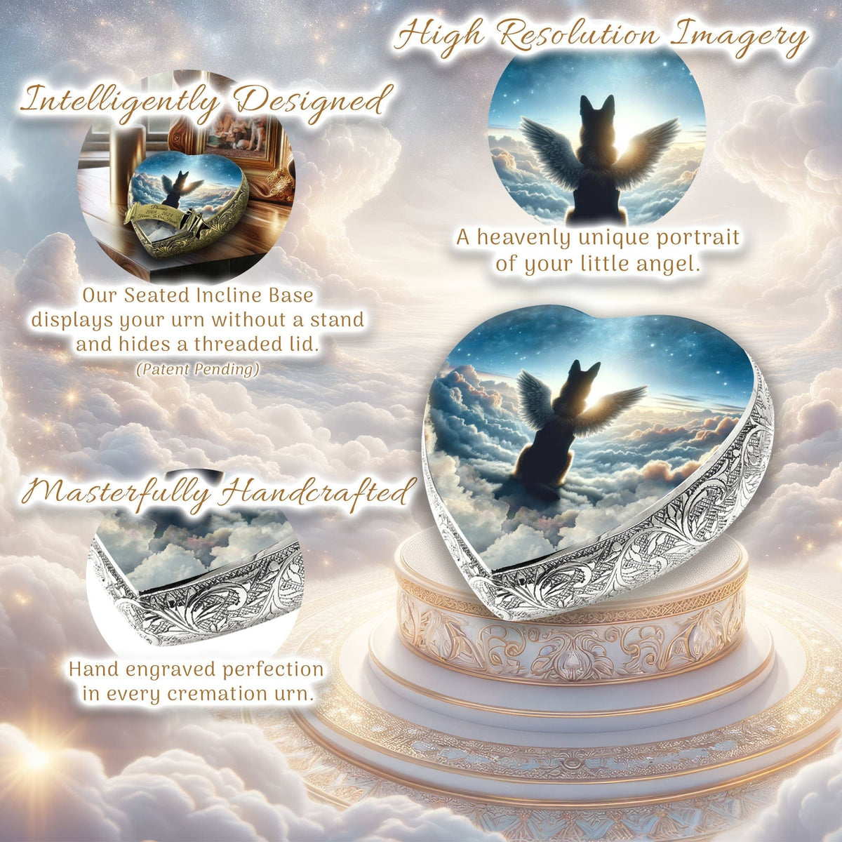 Eternal Elegance Dog Urns German Shepherd - Cosmic Oasis Dog Urn