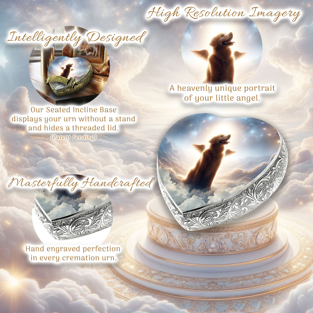 Eternal Elegance Dog Urns Golden Retriever - Meteor Trail Dog Urn