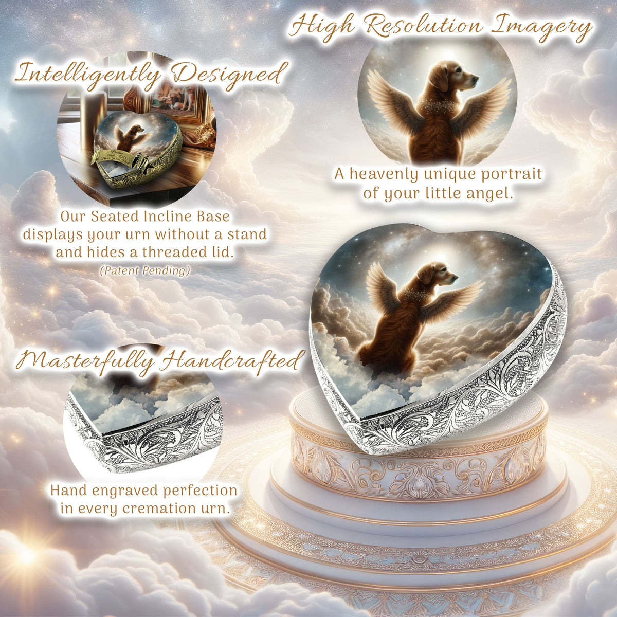 Eternal Elegance Dog Urns Golden Retriever - Nebula Nectar Dog Urn