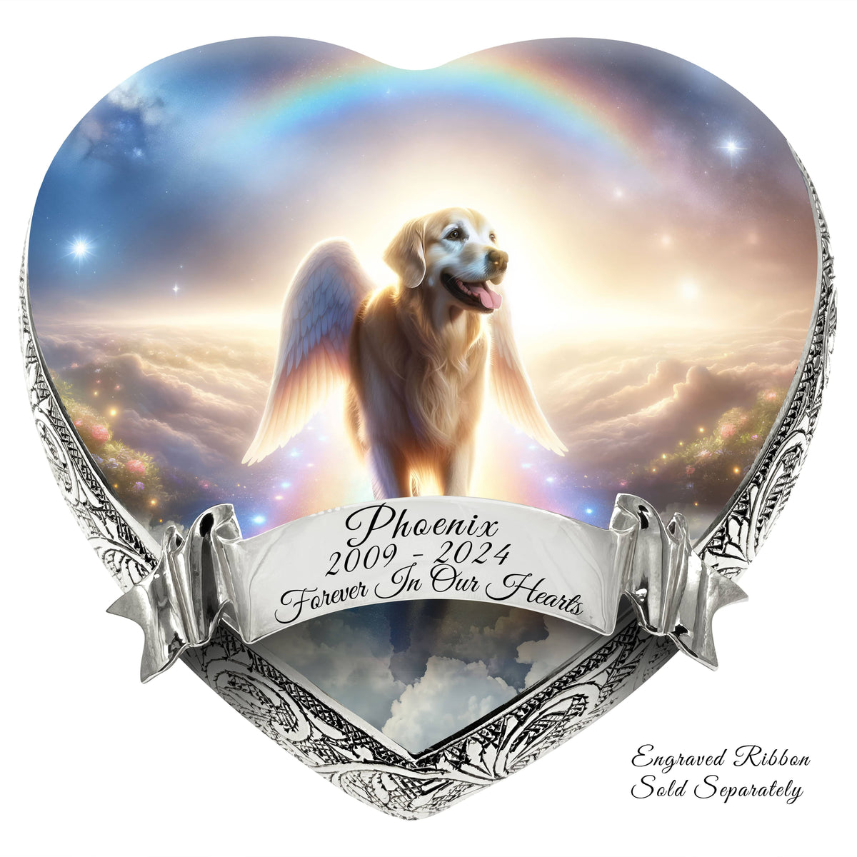 Eternal Elegance Dog Urns Golden Retriever - Rainbow Arc Dog Urn