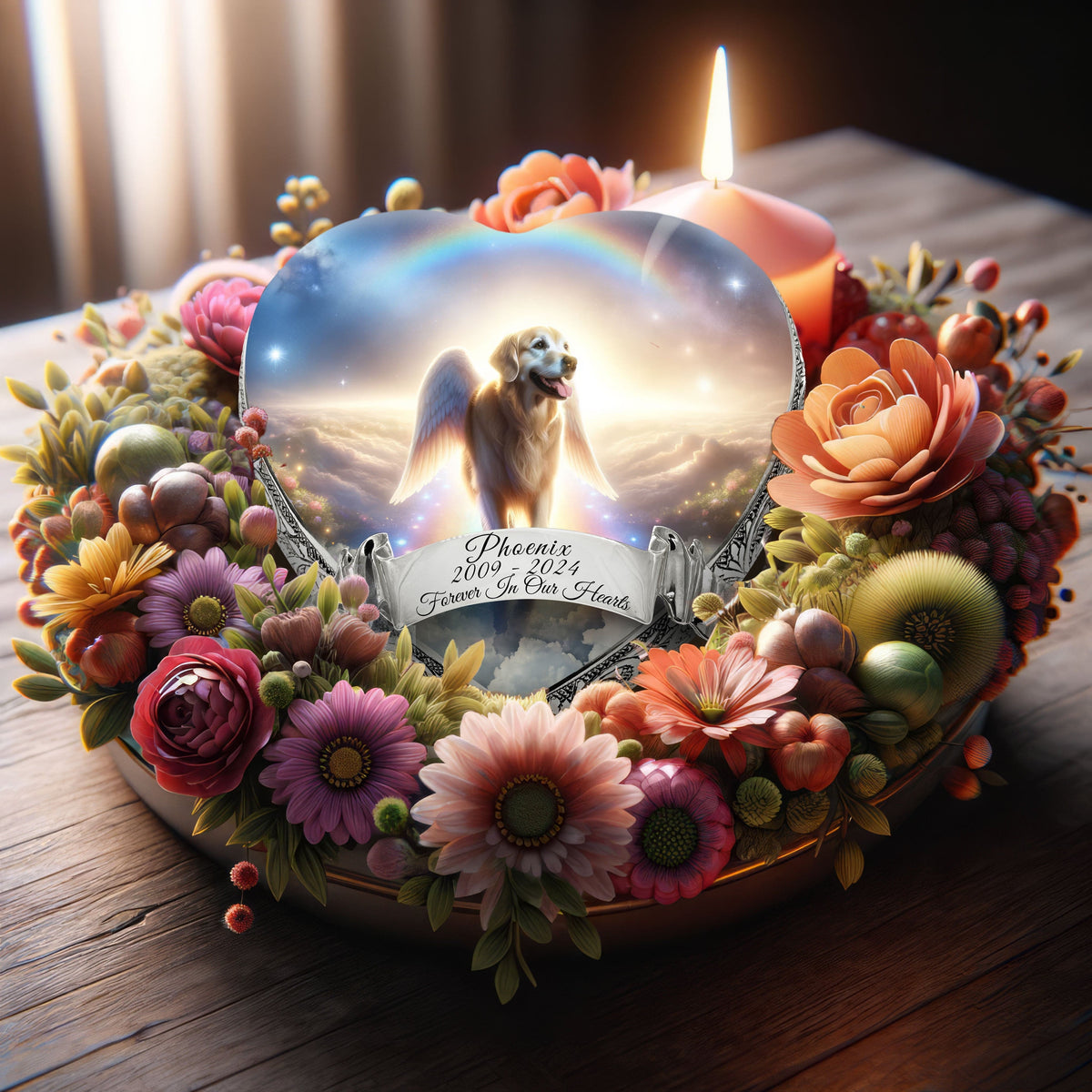 Eternal Elegance Dog Urns Golden Retriever - Rainbow Arc Dog Urn