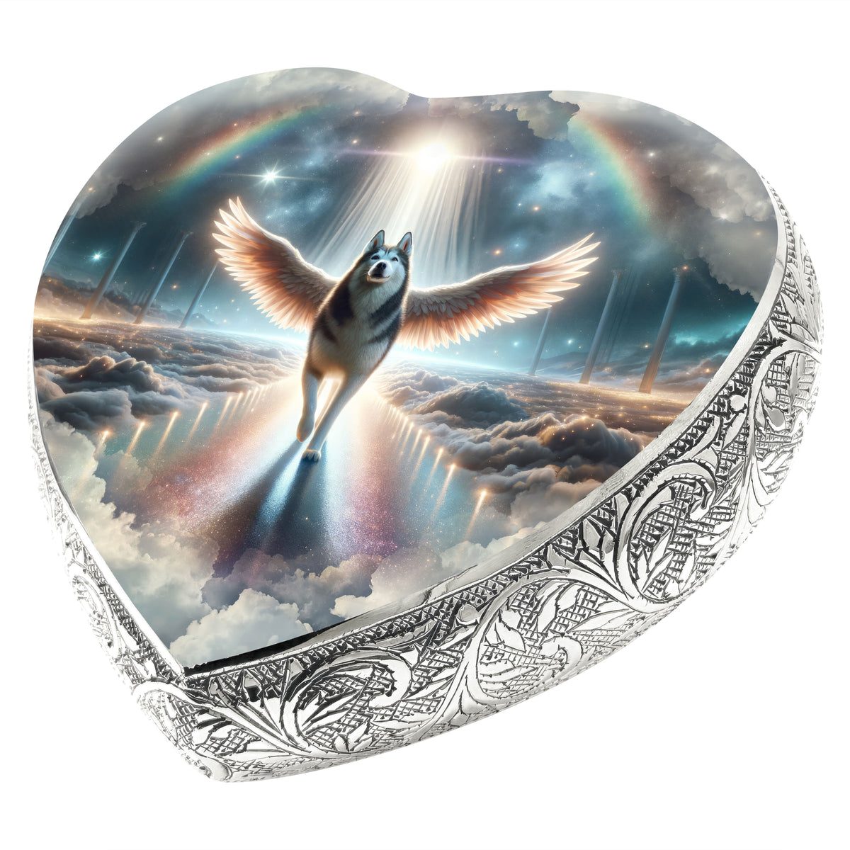 Eternal Elegance Dog Urns Husky - Rainbow Crossing Dog Urn