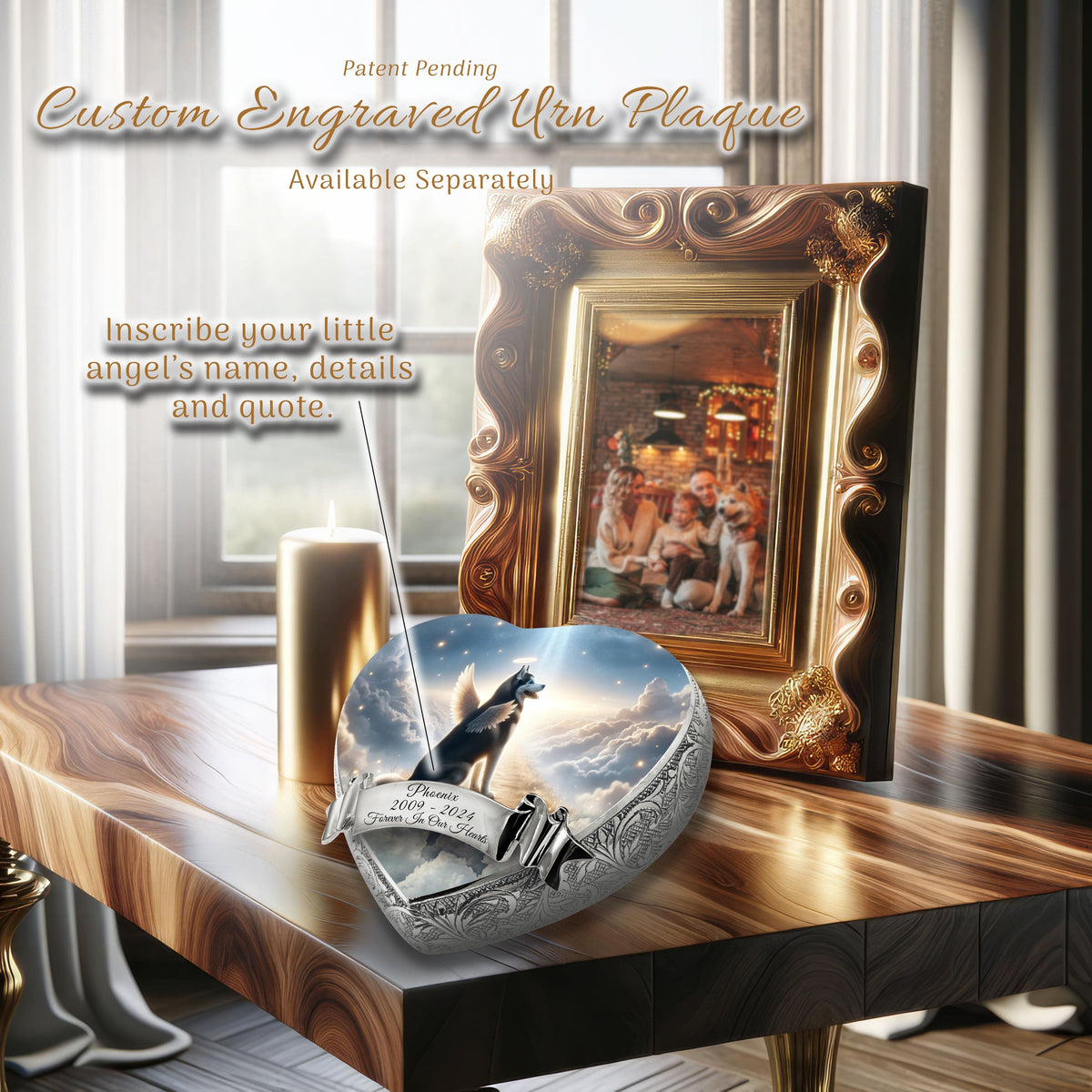 Eternal Elegance Dog Urns Husky - Seraphic Swirl Dog Urn