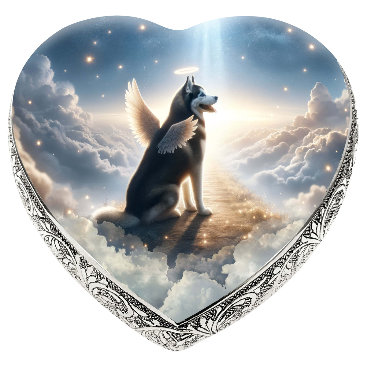Eternal Elegance Dog Urns Husky - Seraphic Swirl Dog Urn