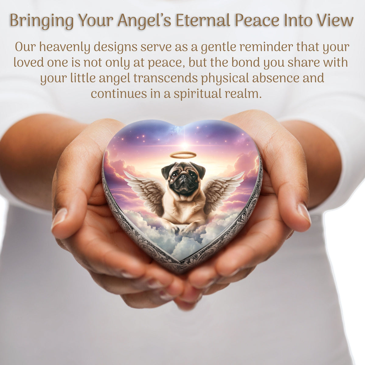 Eternal Elegance Dog Urns Pug - Angelic Atmosphere Dog Urn