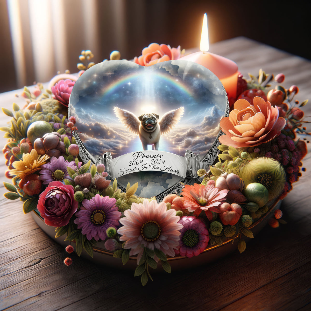 Eternal Elegance Dog Urns Pug - Rainbow Bridge Dog Urn