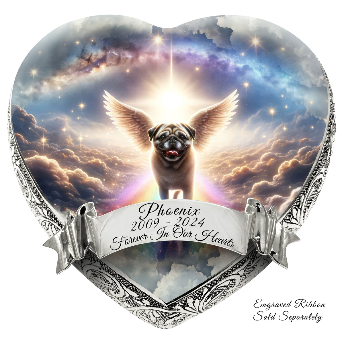 Eternal Elegance Dog Urns Pug - Rainbow Crossing Dog Urn