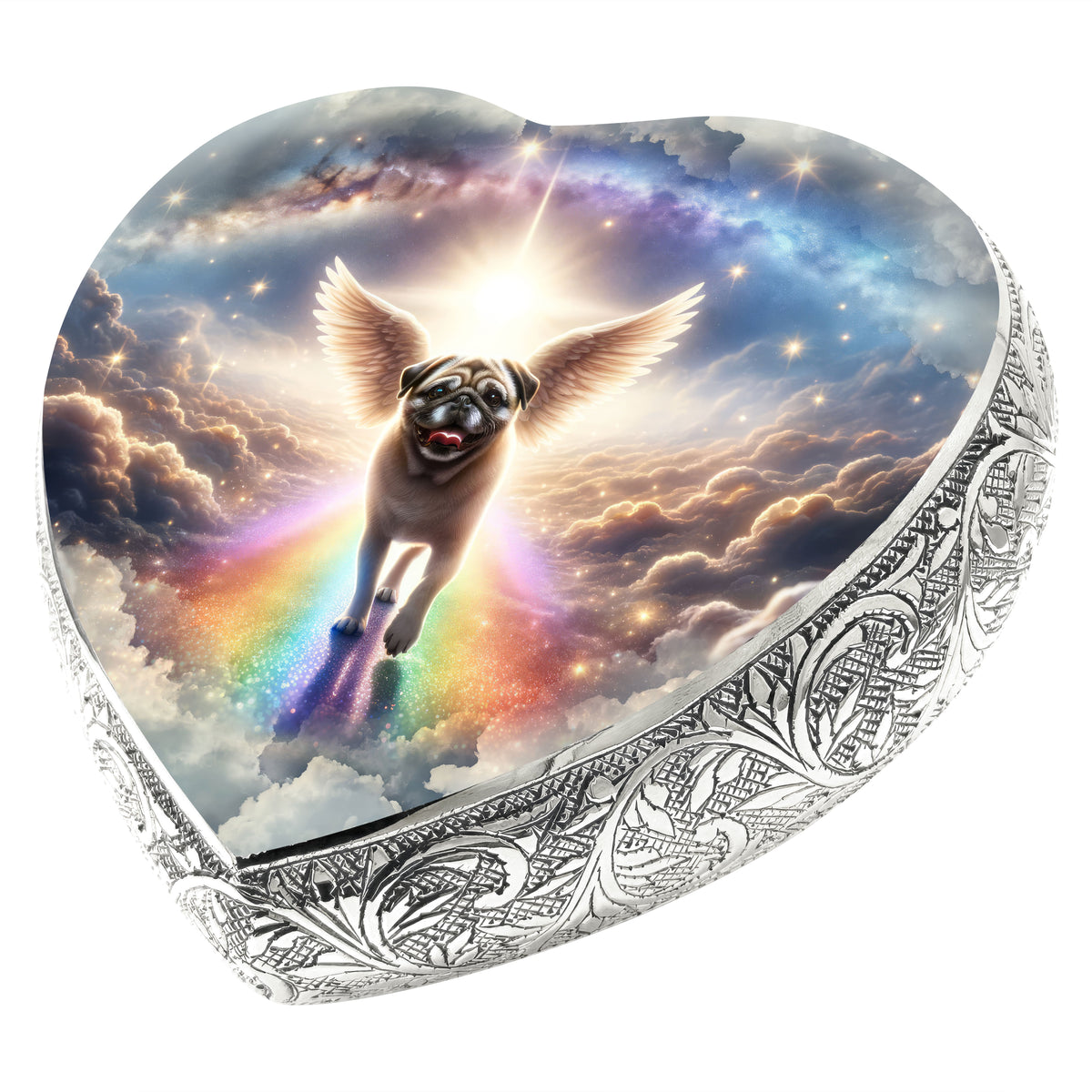 Eternal Elegance Dog Urns Pug - Rainbow Crossing Dog Urn