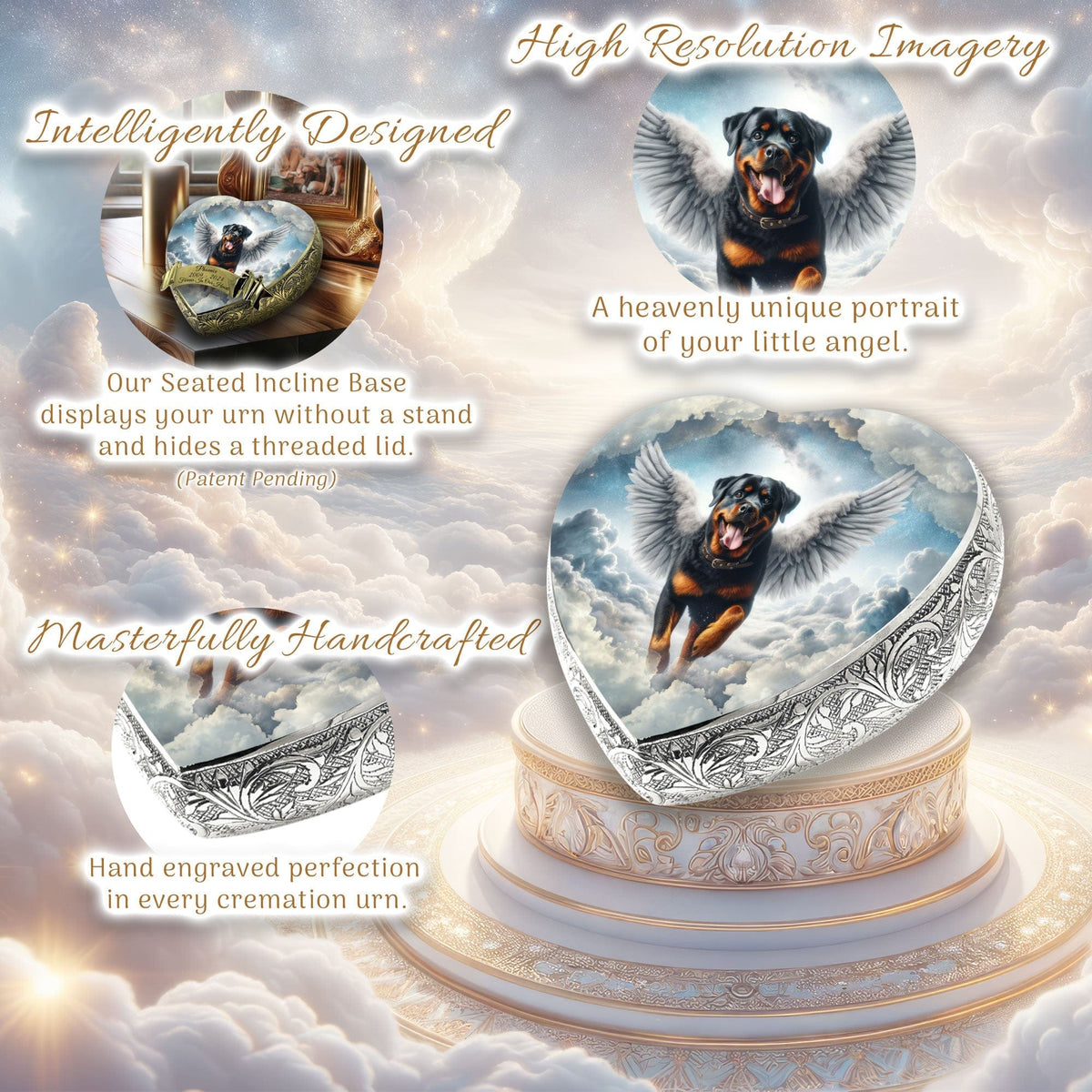 Eternal Elegance Dog Urns Rottweiler - Lunar Luster Dog Urn