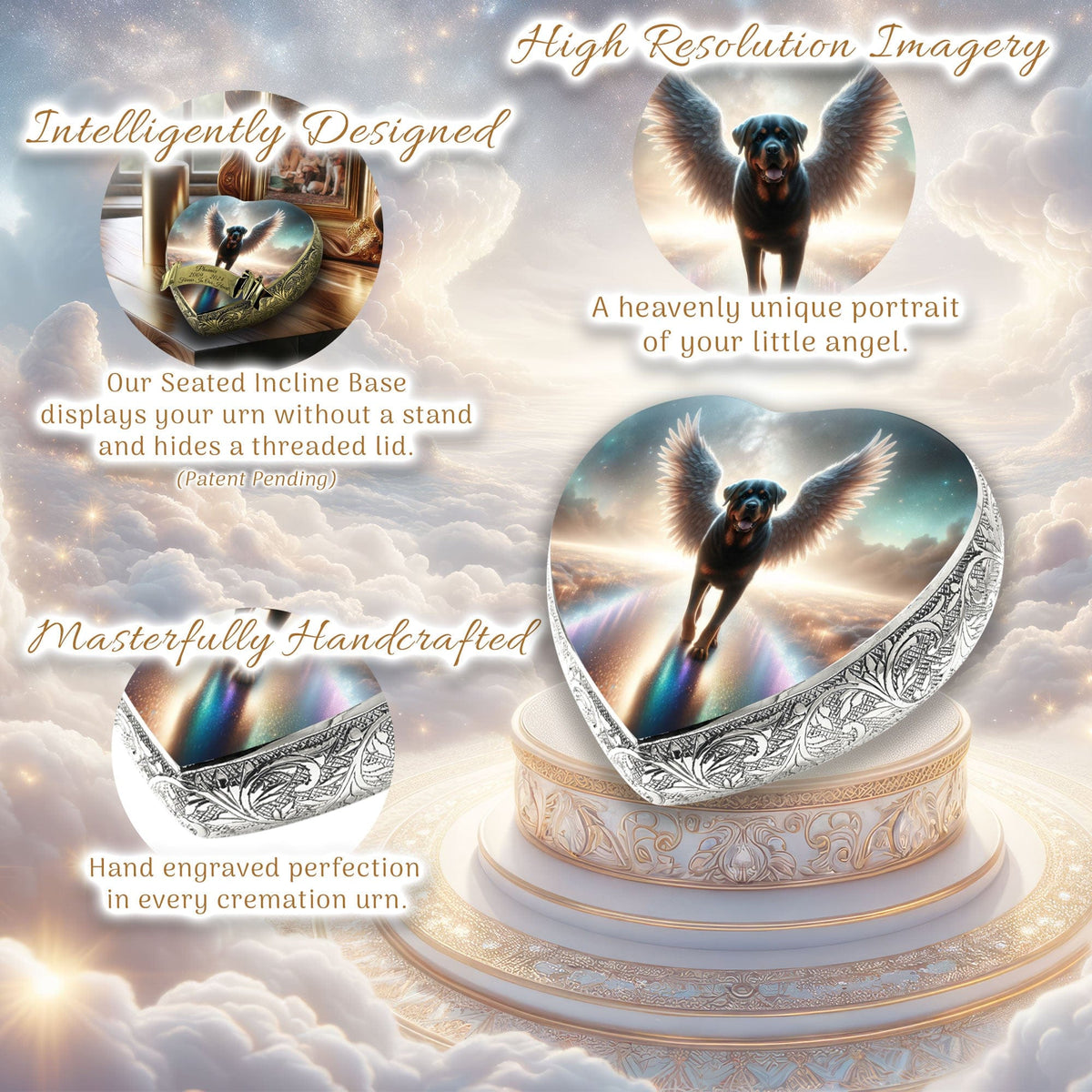 Eternal Elegance Dog Urns Rottweiler - Rainbow Bridge Dog Urn
