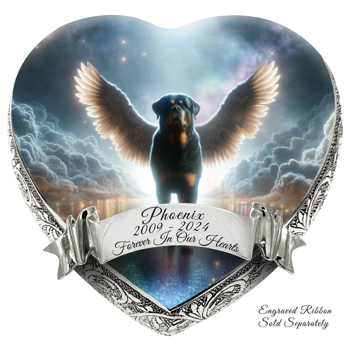 Eternal Elegance Dog Urns Rottweiler - Rainbow Crossing Dog Urn