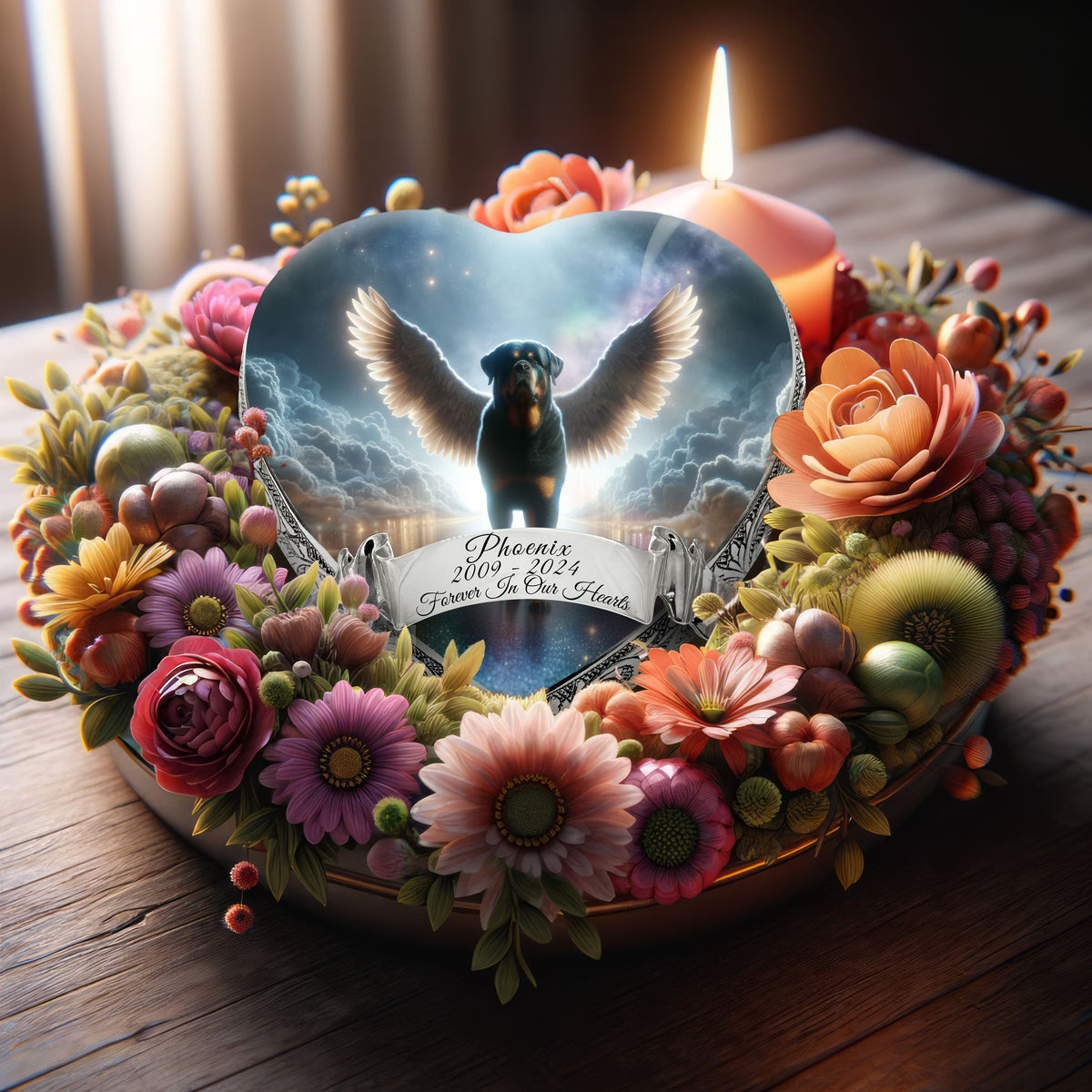 Eternal Elegance Dog Urns Rottweiler - Rainbow Crossing Dog Urn