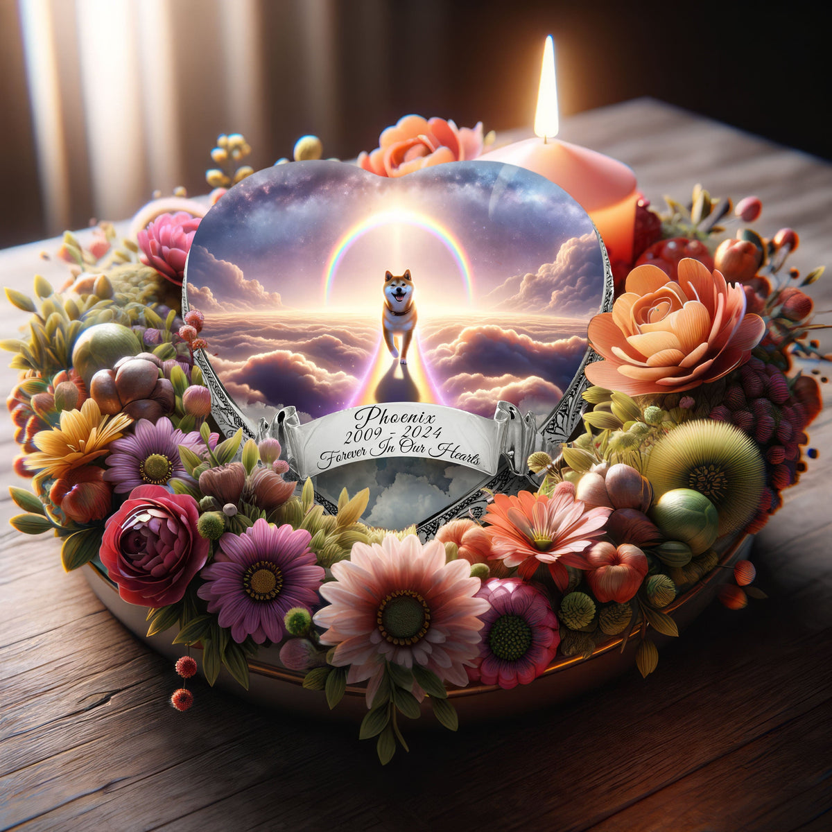 Eternal Elegance Dog Urns Shiba Inu - Rainbow Crossing Dog Urn