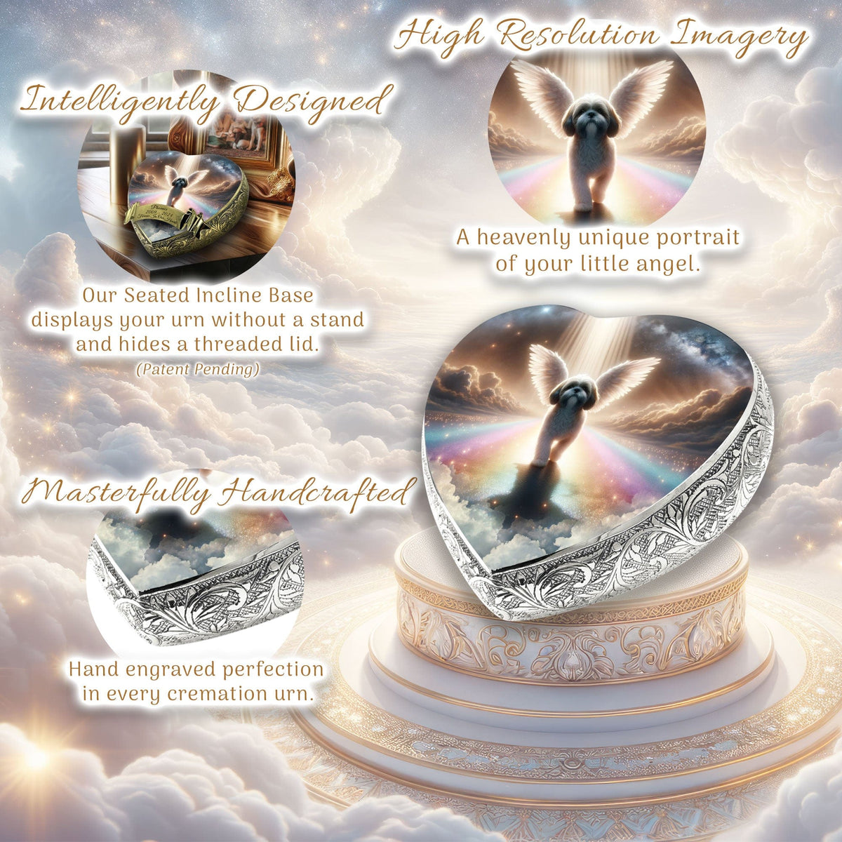 Eternal Elegance Dog Urns Shih Tzu - Rainbow Crossing Dog Urn