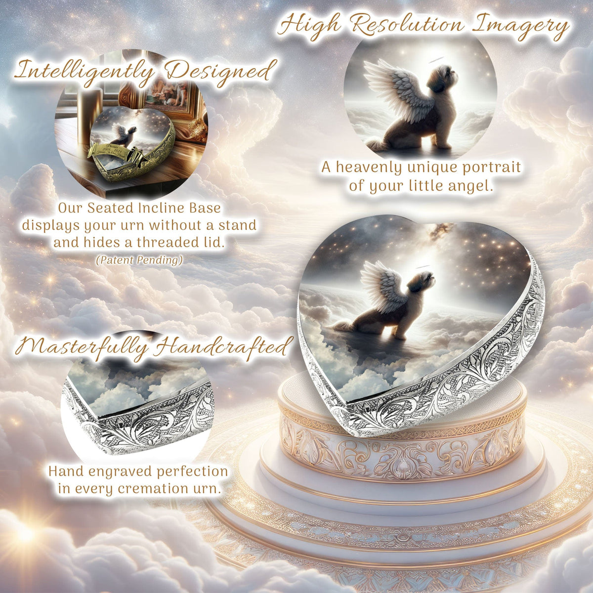 Eternal Elegance Dog Urns Shih Tzu - Seraphic Radiance Dog Urn