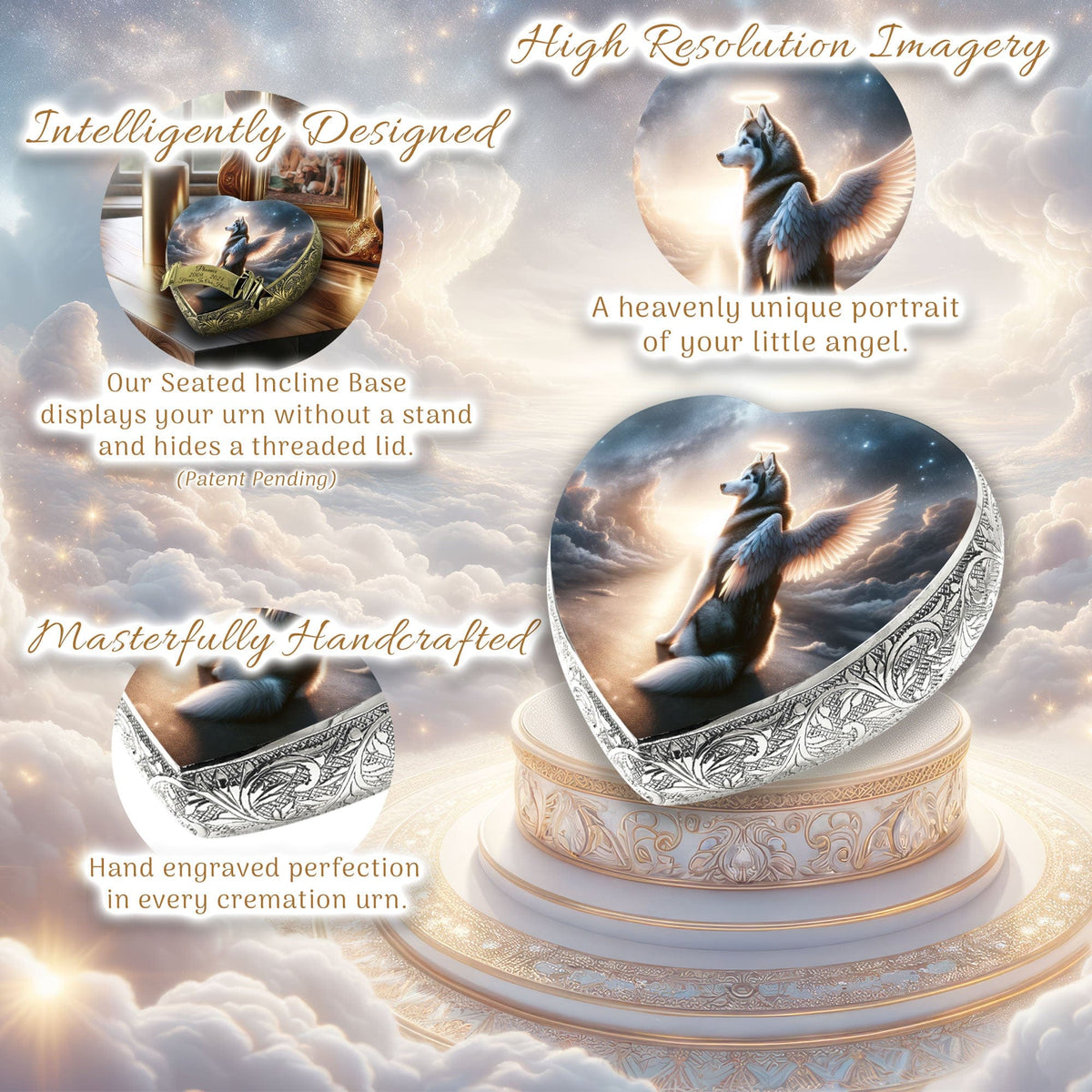 Eternal Elegance Dog Urns Siberian Husky - Divine Panorama Dog Urn