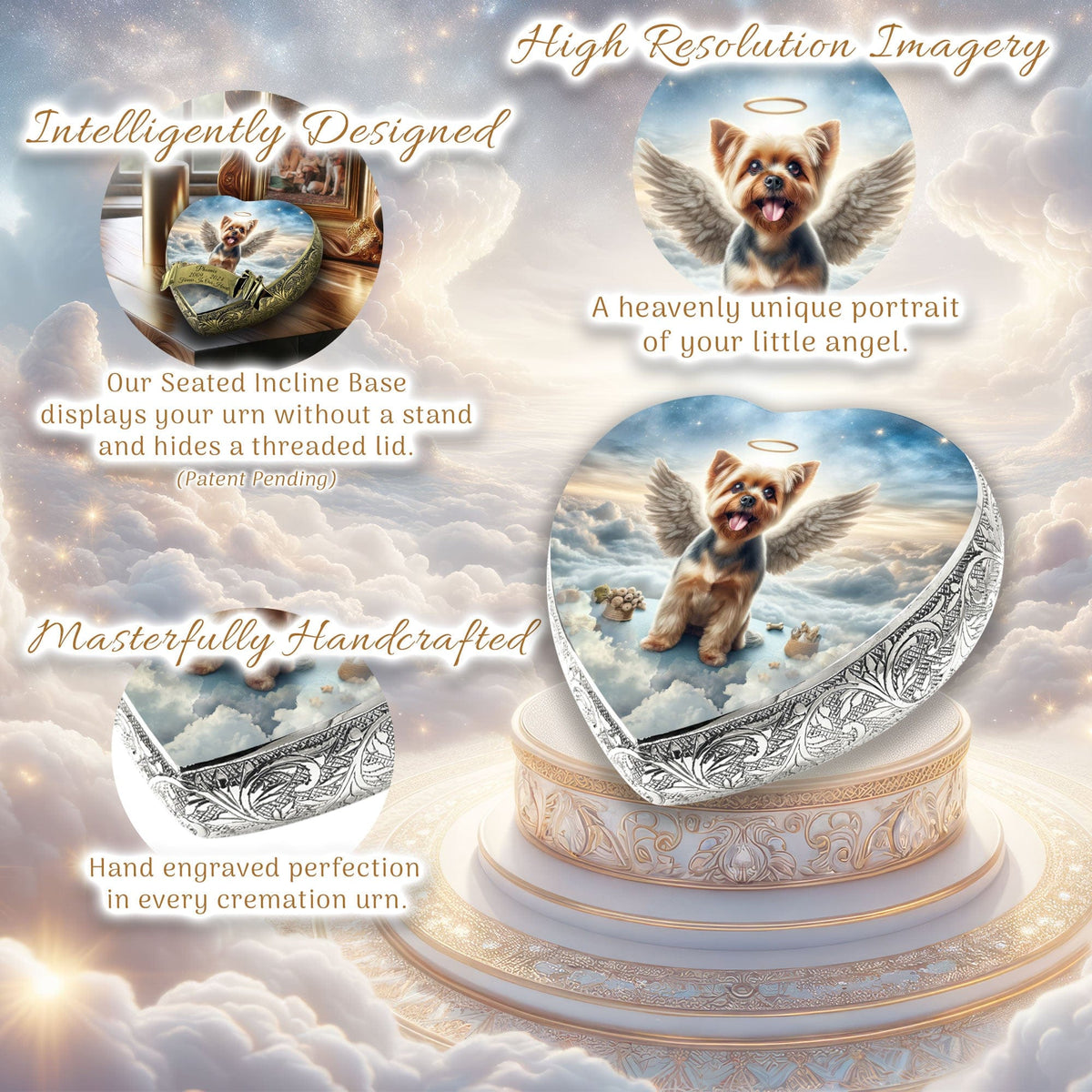Eternal Elegance Dog Urns Yorkshire Terrier - Divine Horizon Dog Urn