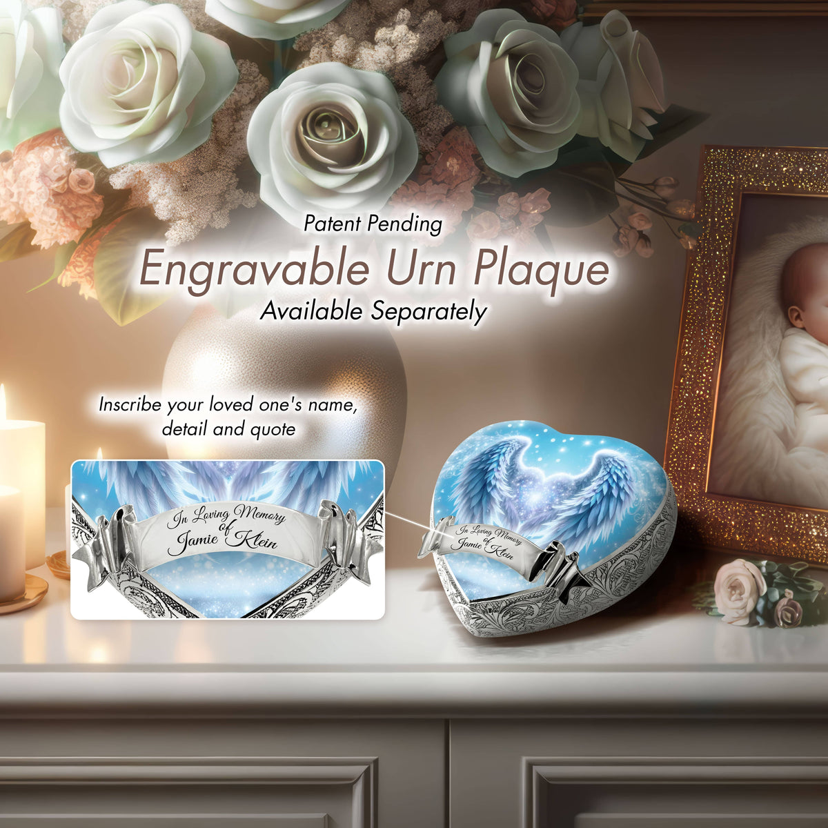 Eternal Elegance Urns for Babies Blue Angel Embrace Baby or Child Cremation Urn