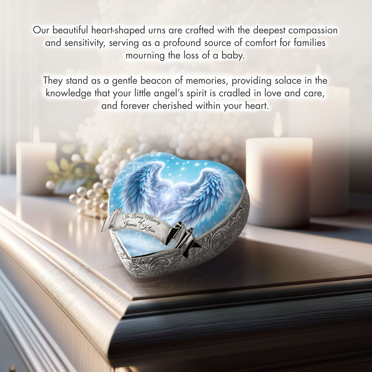 Eternal Elegance Urns for Babies Blue Angel Embrace Baby or Child Cremation Urn
