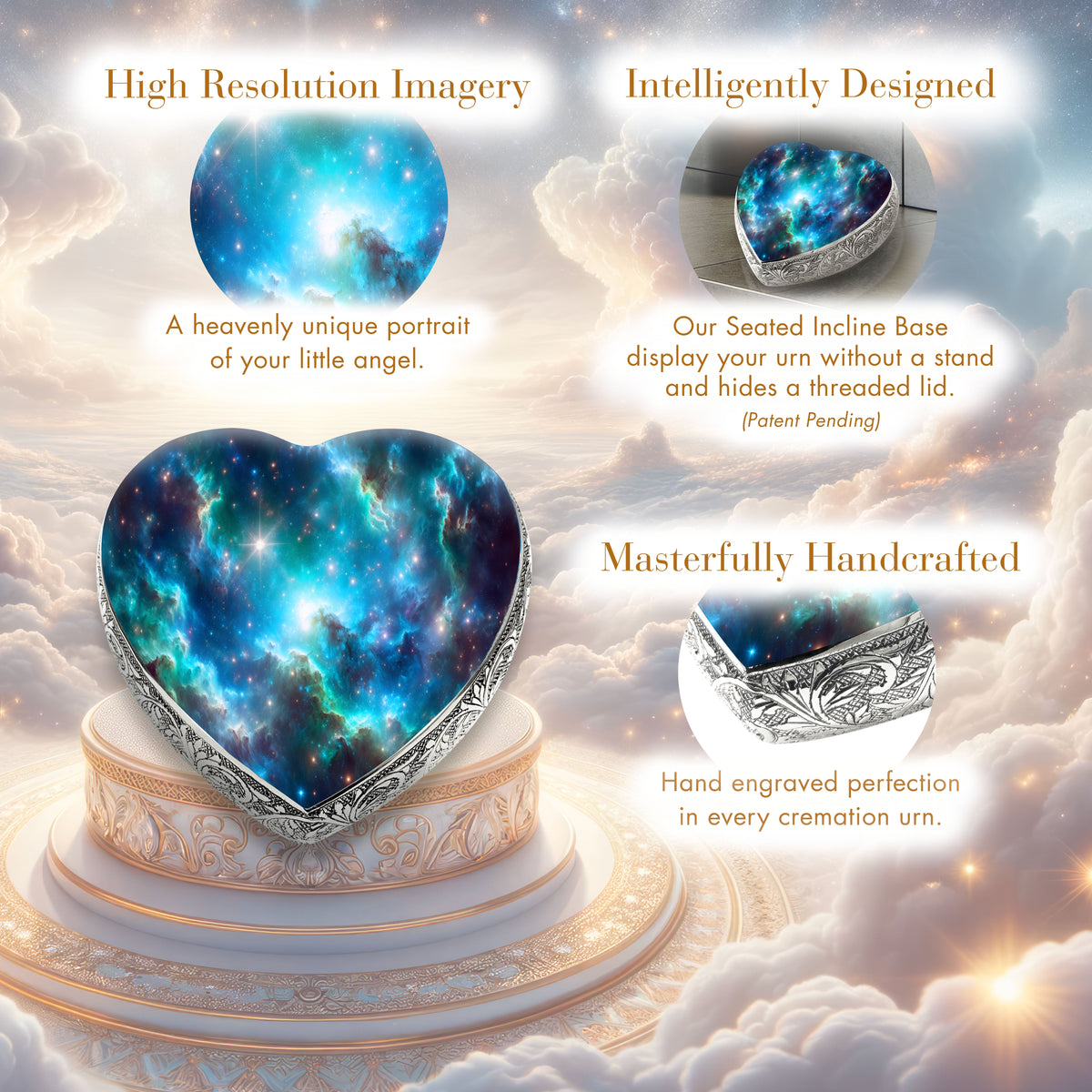 Eternal Elegance Urns for Babies Blue Galaxy Baby or Child Cremation Urn