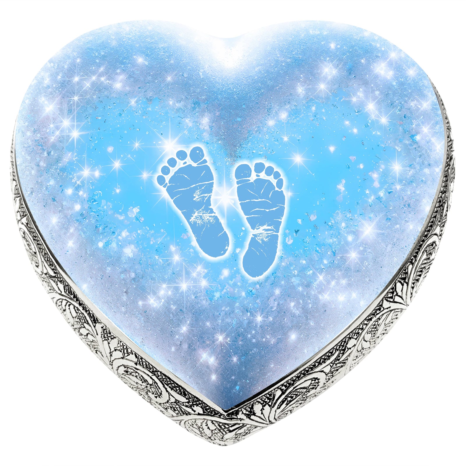 Eternal Elegance Urns for Babies Keepsake Blue Footprints Baby or Child Cremation Urn