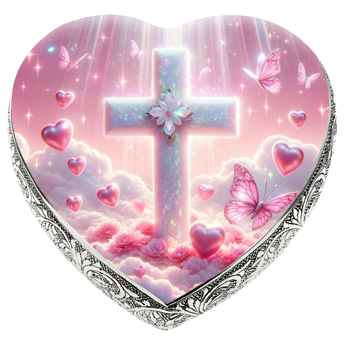 Eternal Elegance Urns for Babies Keepsake Sacred Scenes Pink Cross Baby or Child Cremation Urn