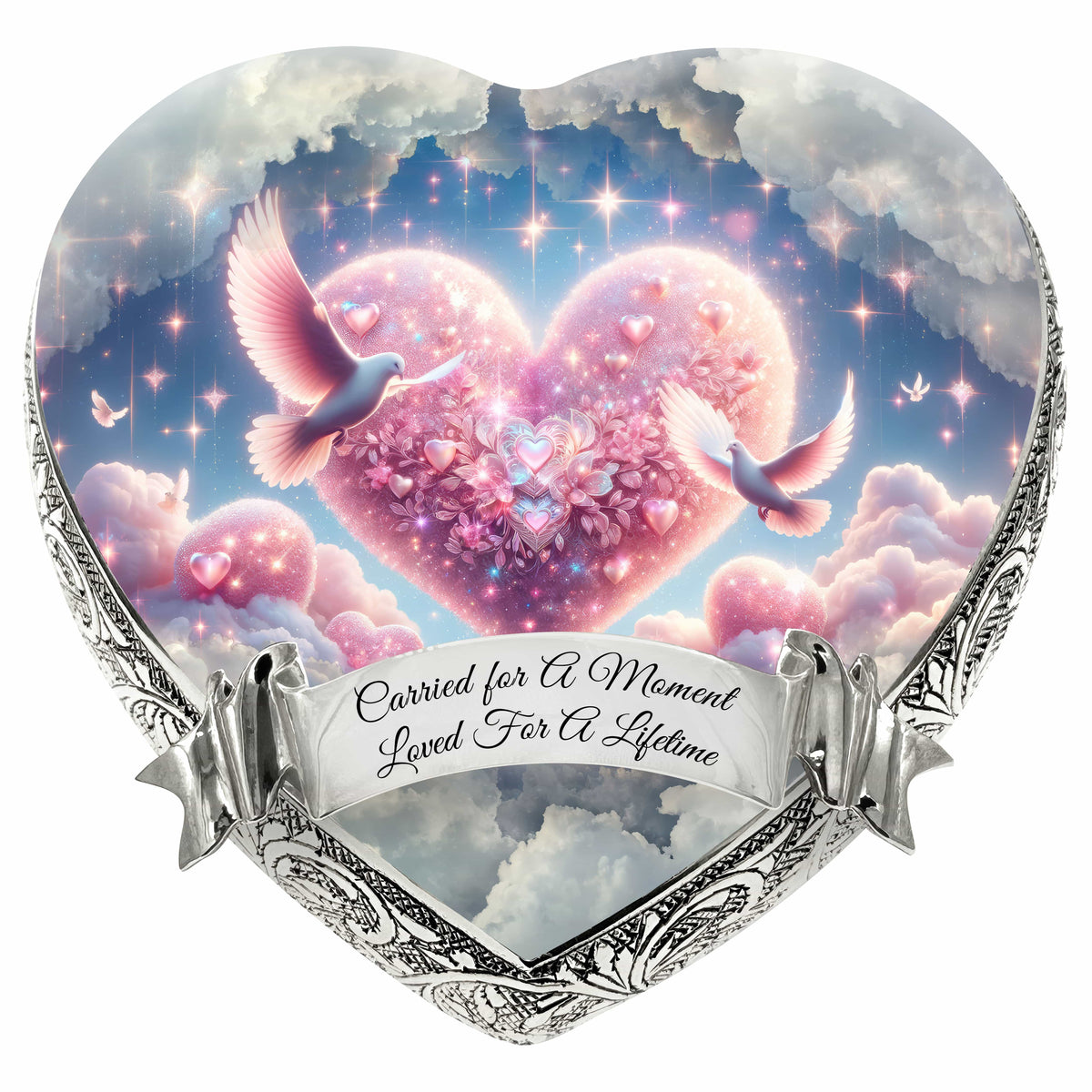 Eternal Elegance Urns for Babies Pink Holy Doves Baby or Child Cremation Urn