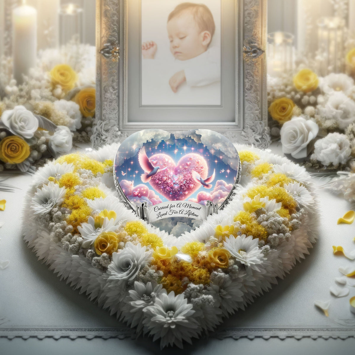 Eternal Elegance Urns for Babies Pink Holy Doves Baby or Child Cremation Urn