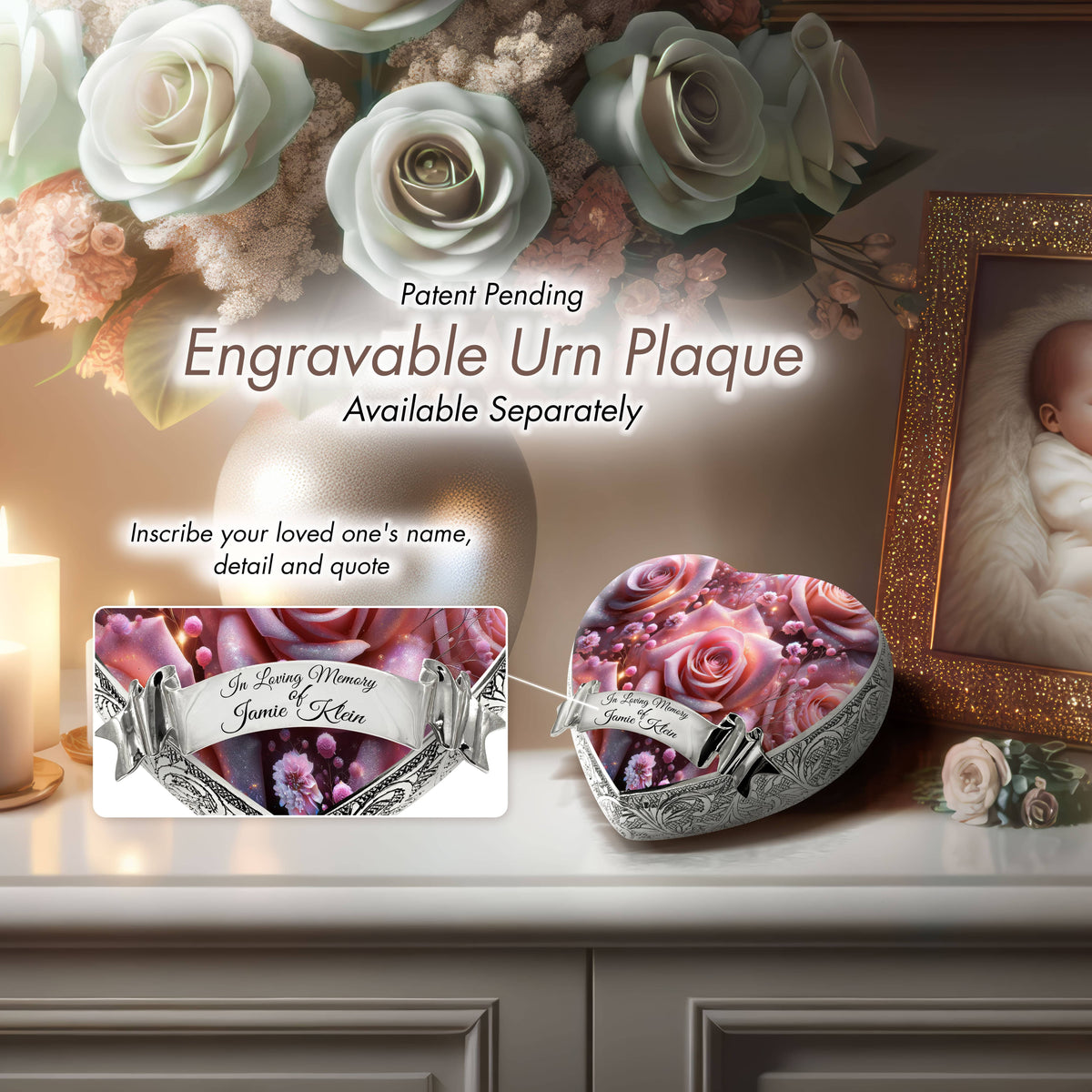 Eternal Elegance Urns for Babies Pink Roses Baby or Child Cremation Urn