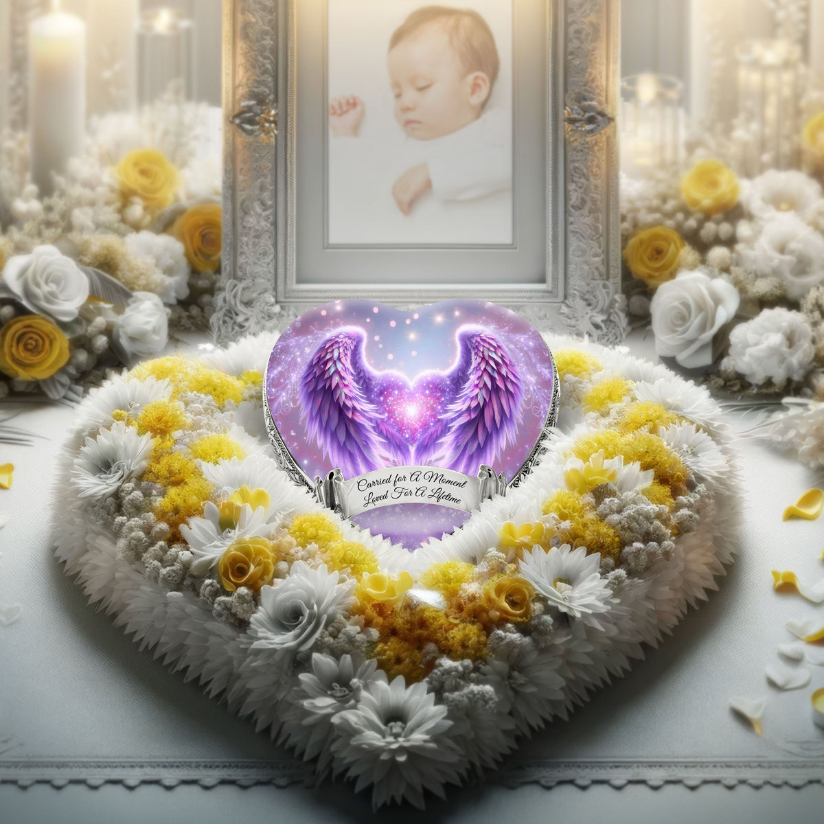 Eternal Elegance Urns for Babies Purple Angel Embrace Baby or Child Cremation Urn
