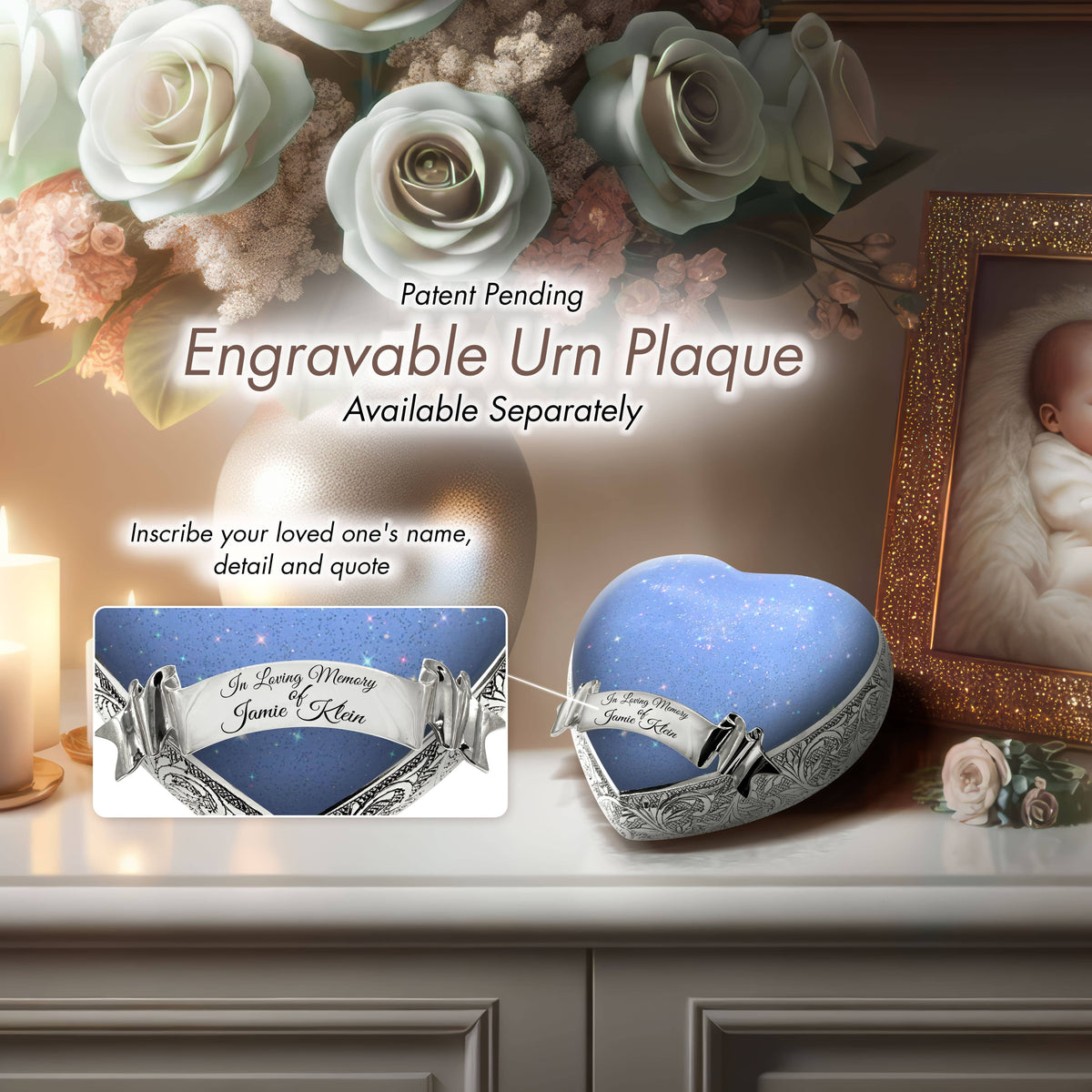 Eternal Elegance Urns for Babies Sparkly Blue Baby or Child Cremation Urn