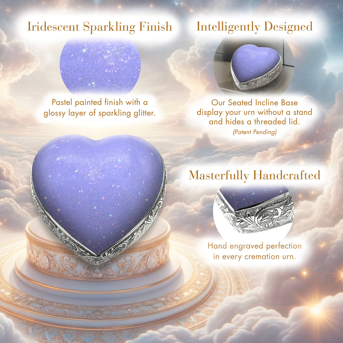 Eternal Elegance Urns for Babies Sparkly Purple Baby or Child Cremation Urn