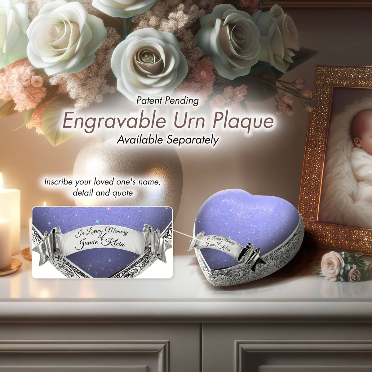 Eternal Elegance Urns for Babies Sparkly Purple Baby or Child Cremation Urn