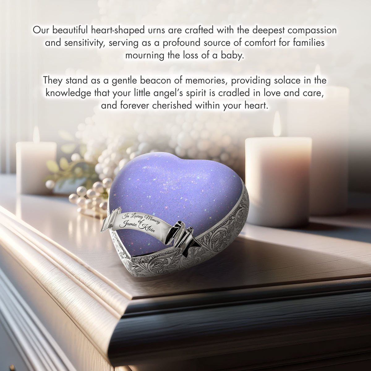 Eternal Elegance Urns for Babies Sparkly Purple Baby or Child Cremation Urn