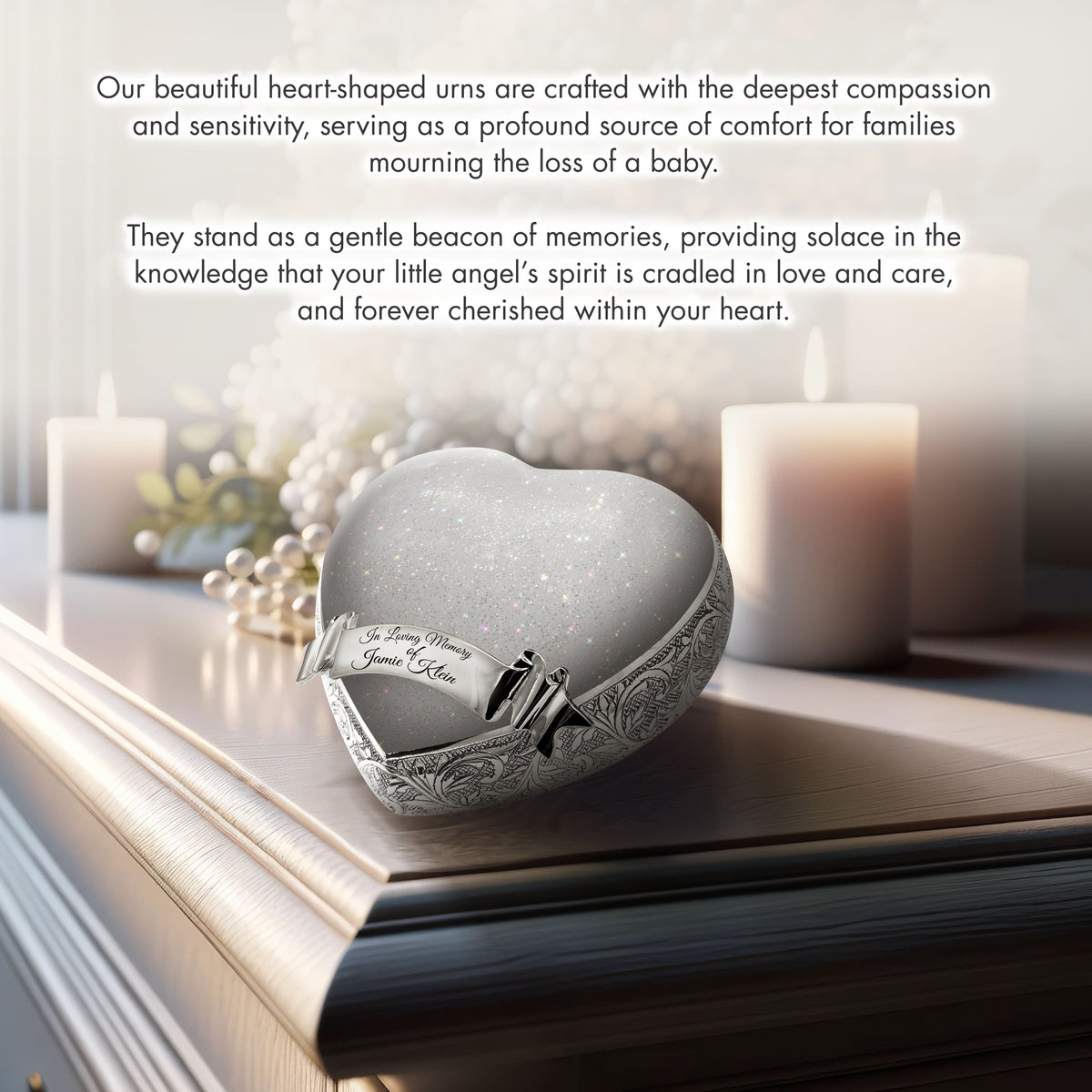 Eternal Elegance Urns for Babies Sparkly White Baby or Child Cremation Urn