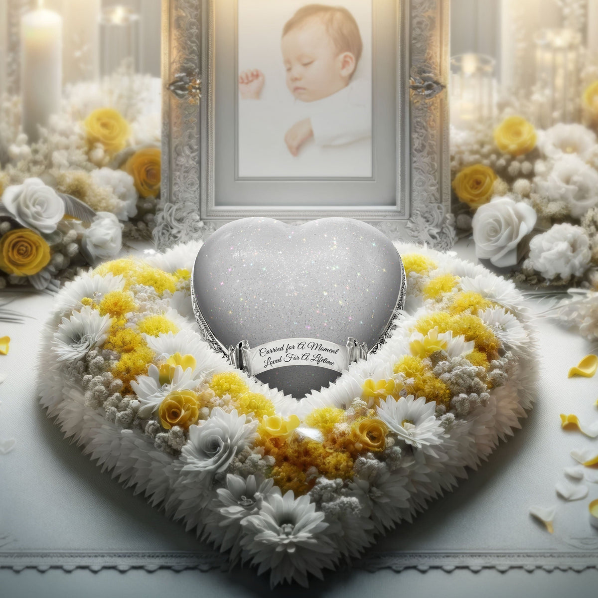 Eternal Elegance Urns for Babies Sparkly White Baby or Child Cremation Urn