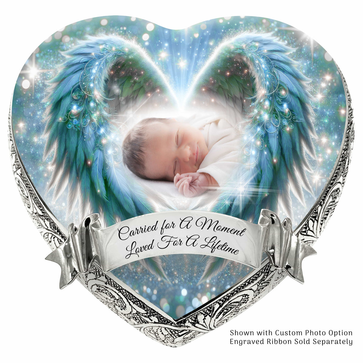 Eternal Elegance Urns for Babies Teal Angel Embrace Baby or Child Cremation Urn