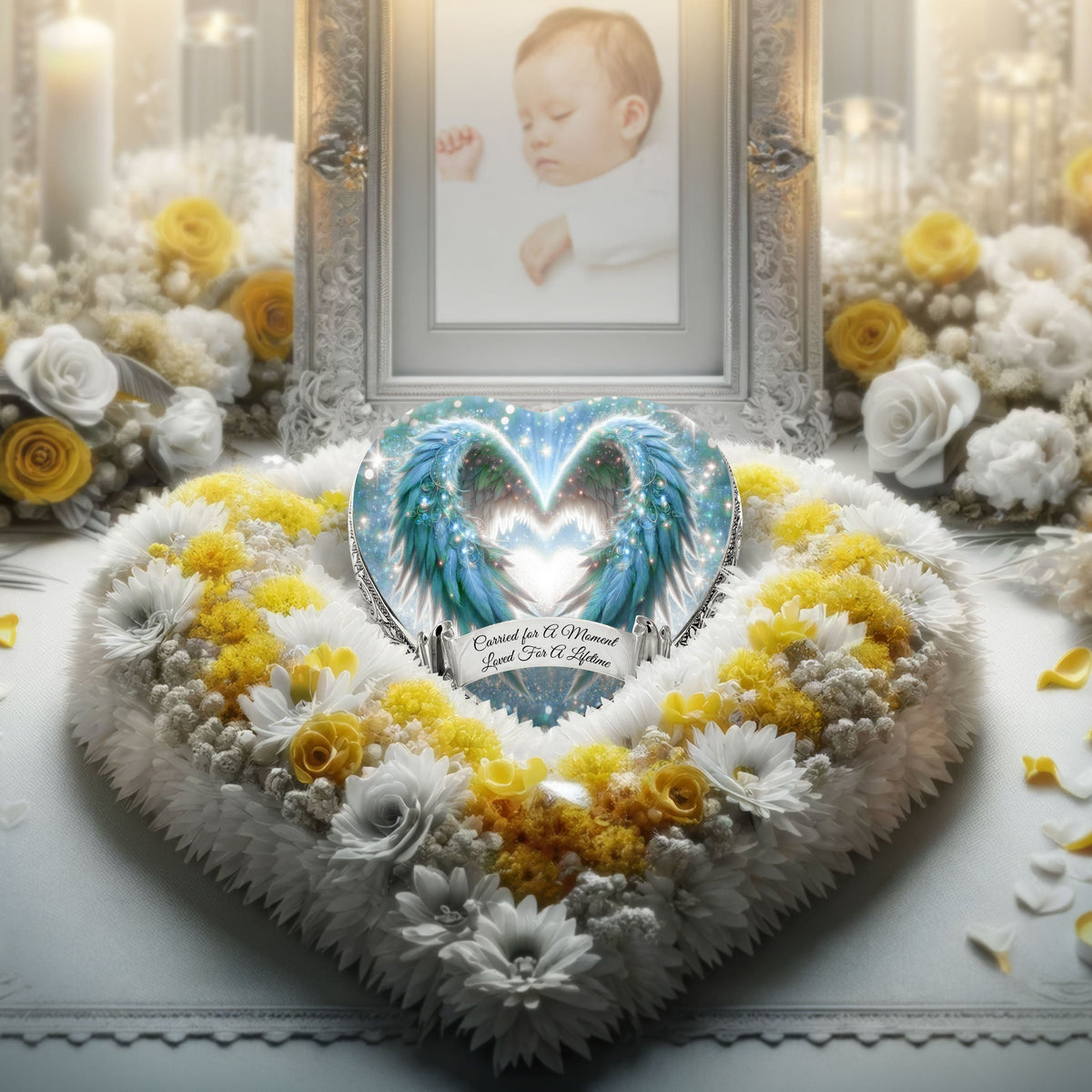 Eternal Elegance Urns for Babies Teal Angel Embrace Baby or Child Cremation Urn
