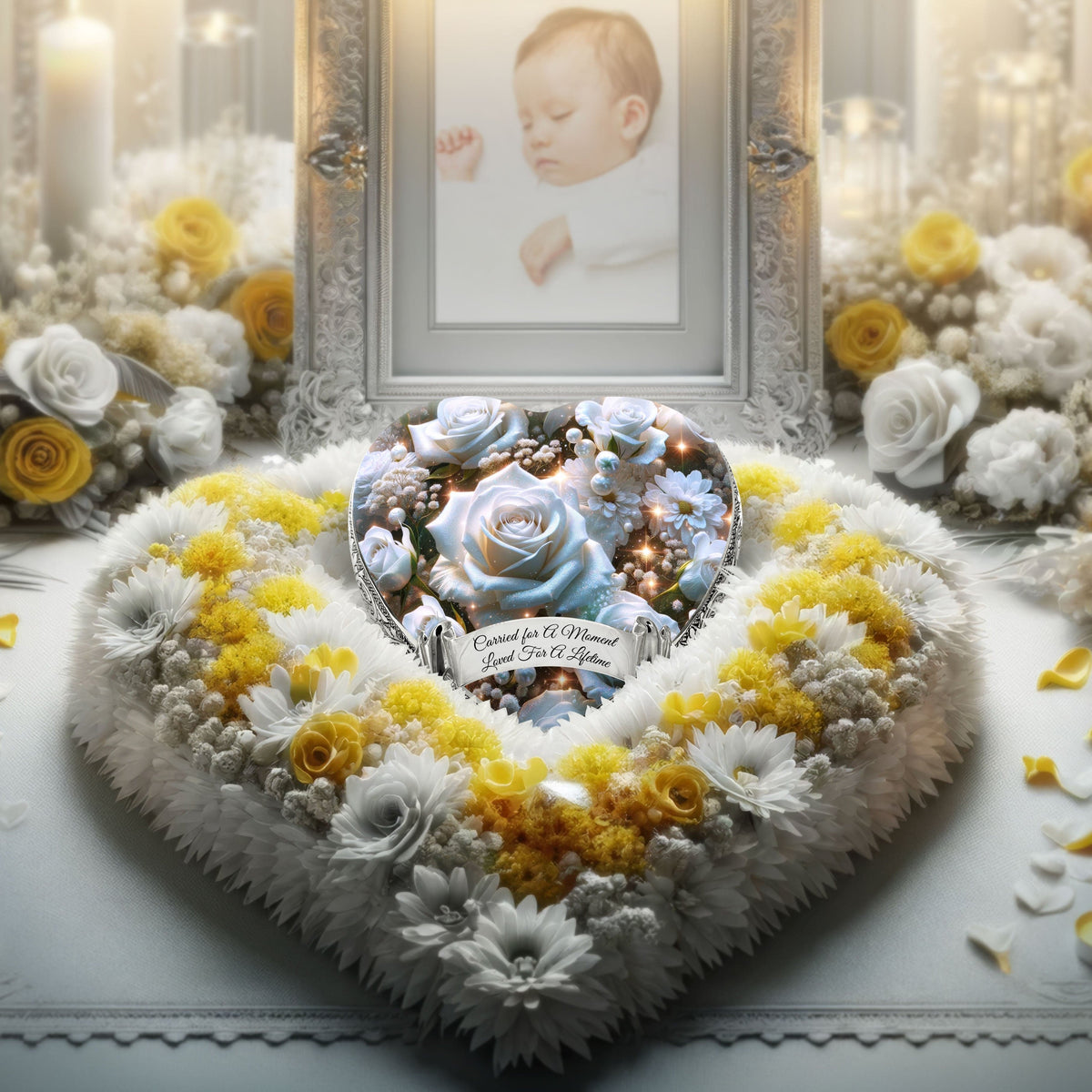 Eternal Elegance Urns for Babies White Roses Baby or Child Cremation Urn