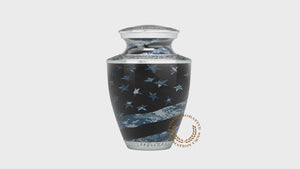Navy Blue Camouflage Flag Military Cremation Urns