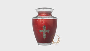 Glory to God Red Cross Cremation Urns
