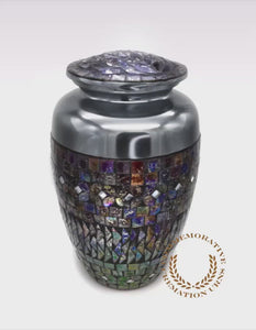 Silver Cracked Glass Cremation Urns