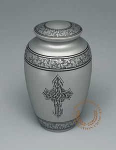 Love of Christ Silver Cross Cremation Urns